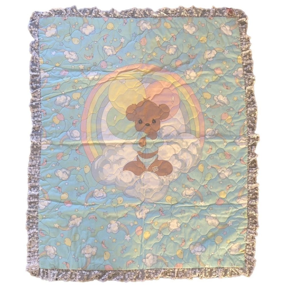 Vintage Crib Quilt Blanket Baby Sam Butcher Gently Used Gender Neutral Boy Girl